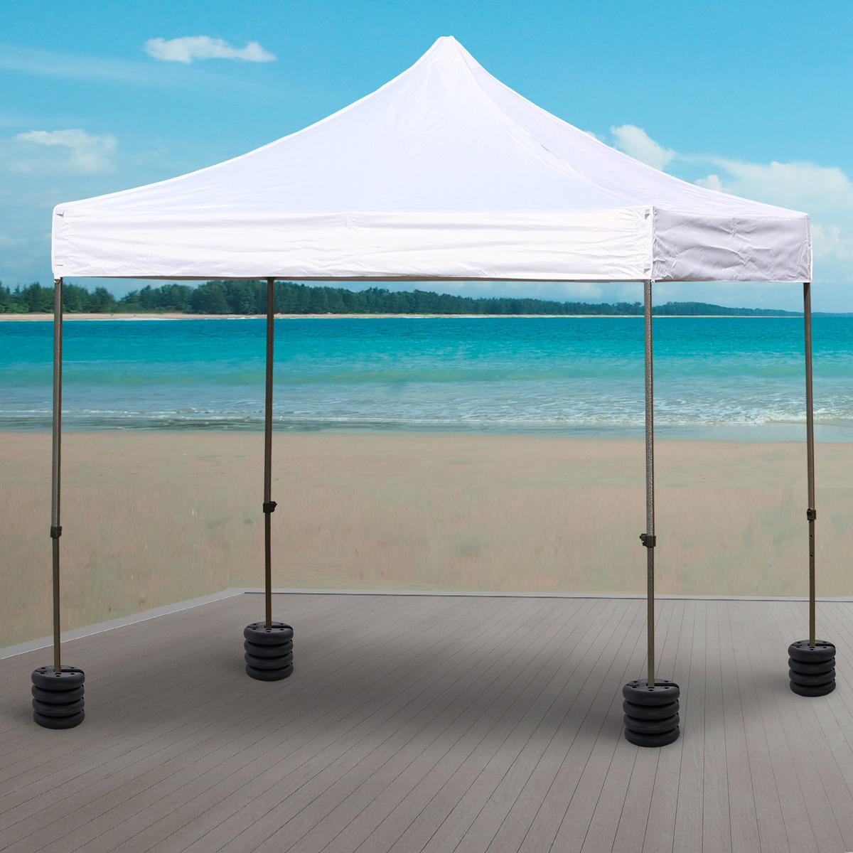 PAVILLON Standfuß 4 Stk. Gewicht Partyzelt Pavillongewicht befüllbar bis 5 kg Gewichte für Pavillon Beschwerer für Pavillons Ø25 x 6 cm Schwarz - Schwarz, Kunststoff (25/6/25cm)