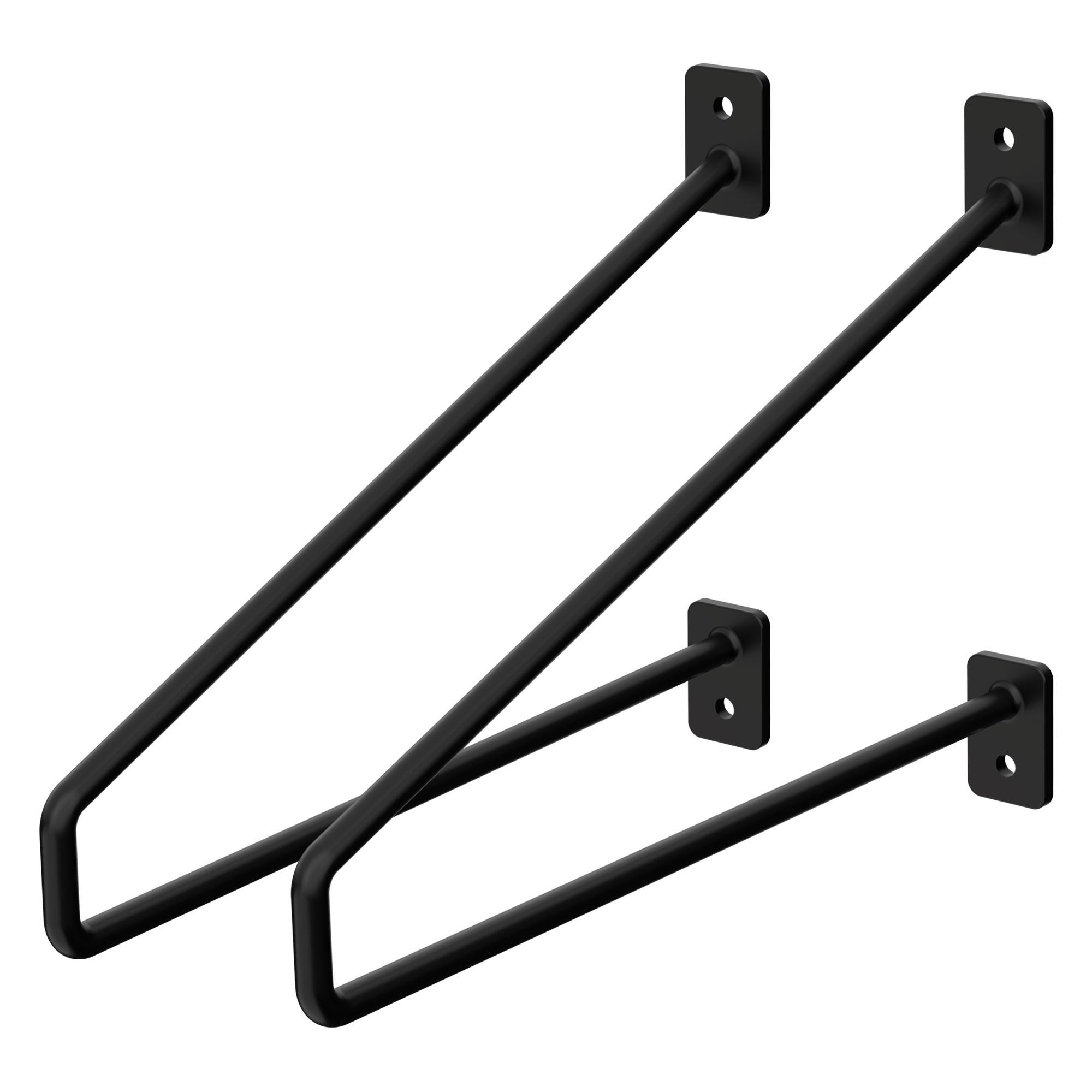 REGALHALTERUNG - Schwarz, Metall (26.5/2.3/18cm) - ML-DESIGN