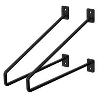 REGALHALTERUNG - Schwarz, Metall (26.5/2.3/18cm) - ML-DESIGN