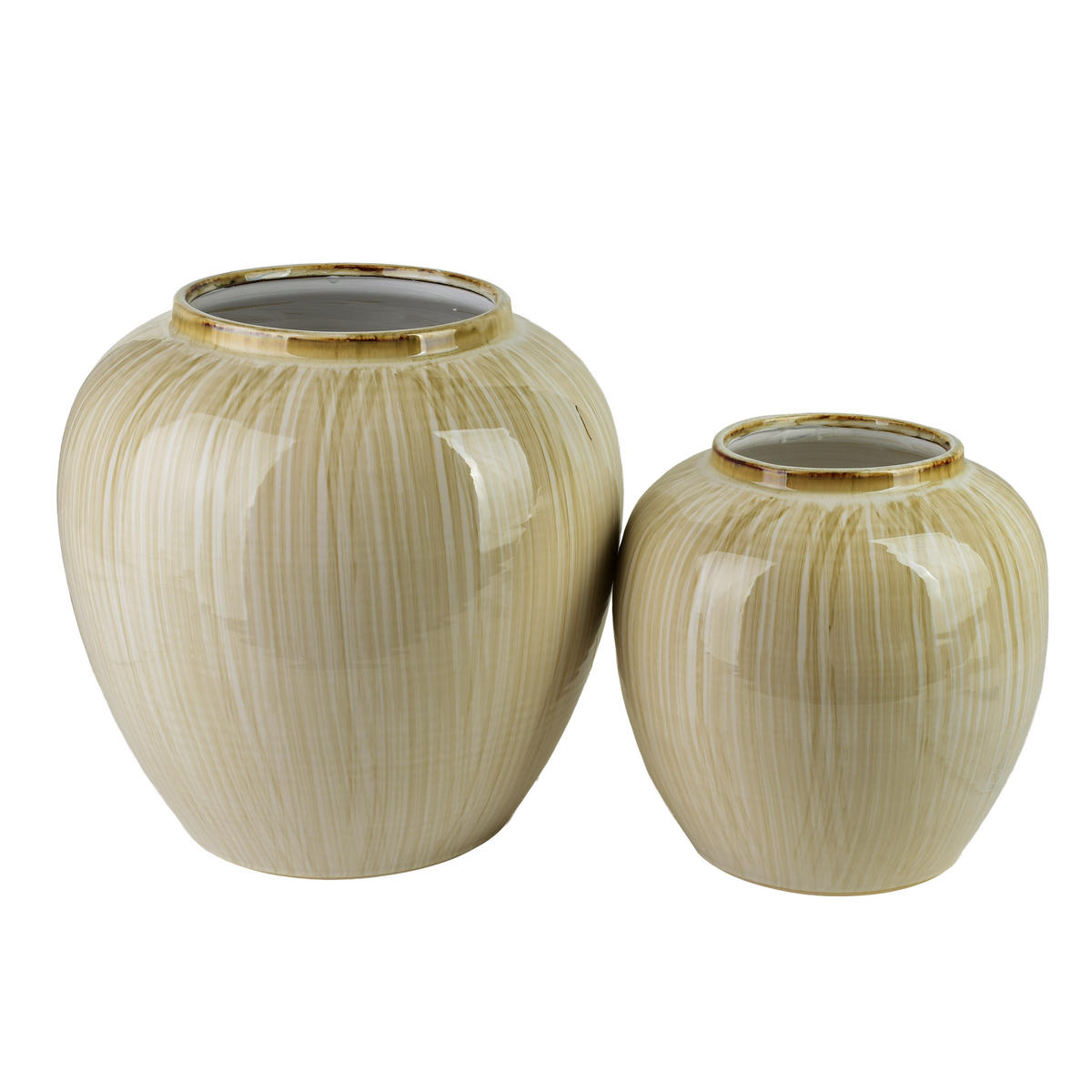 MANON Vase aus Keramik, beige - Beige, Keramik (34cm) - Mondex