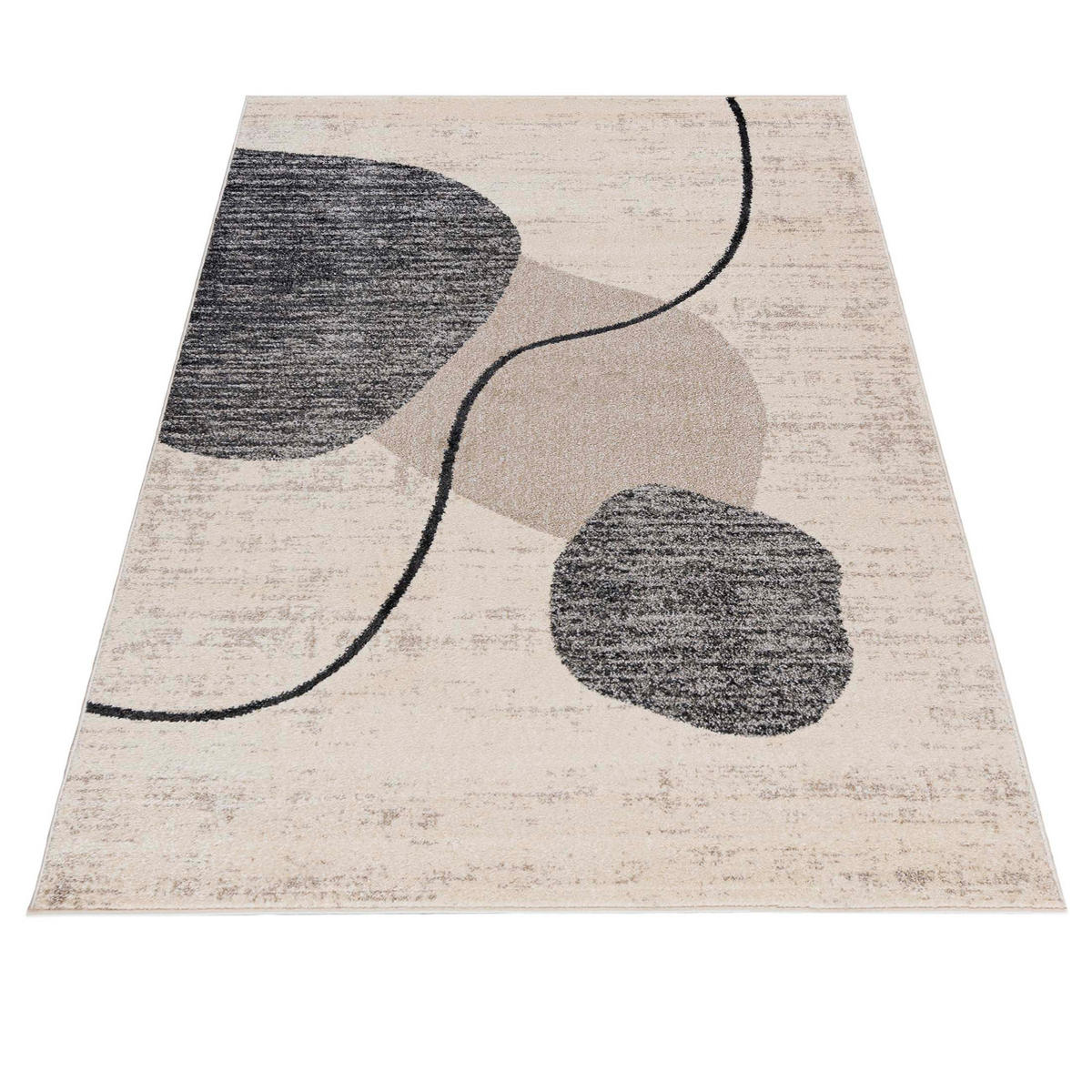 TEPPICH Beige Geometrisch In-Outdoor Pflanzlich Kurzflor Rechteckig 160 x 230 cm - Beige/Grau, Textil (160/230cm) - Mazovia