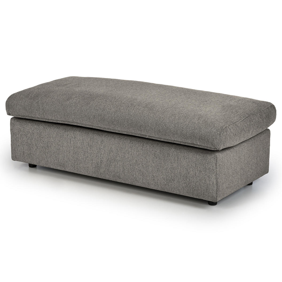 POLSTERHOCKER - Schwarz/Grau, Kunststoff/Textil (131/44/61cm) - home24