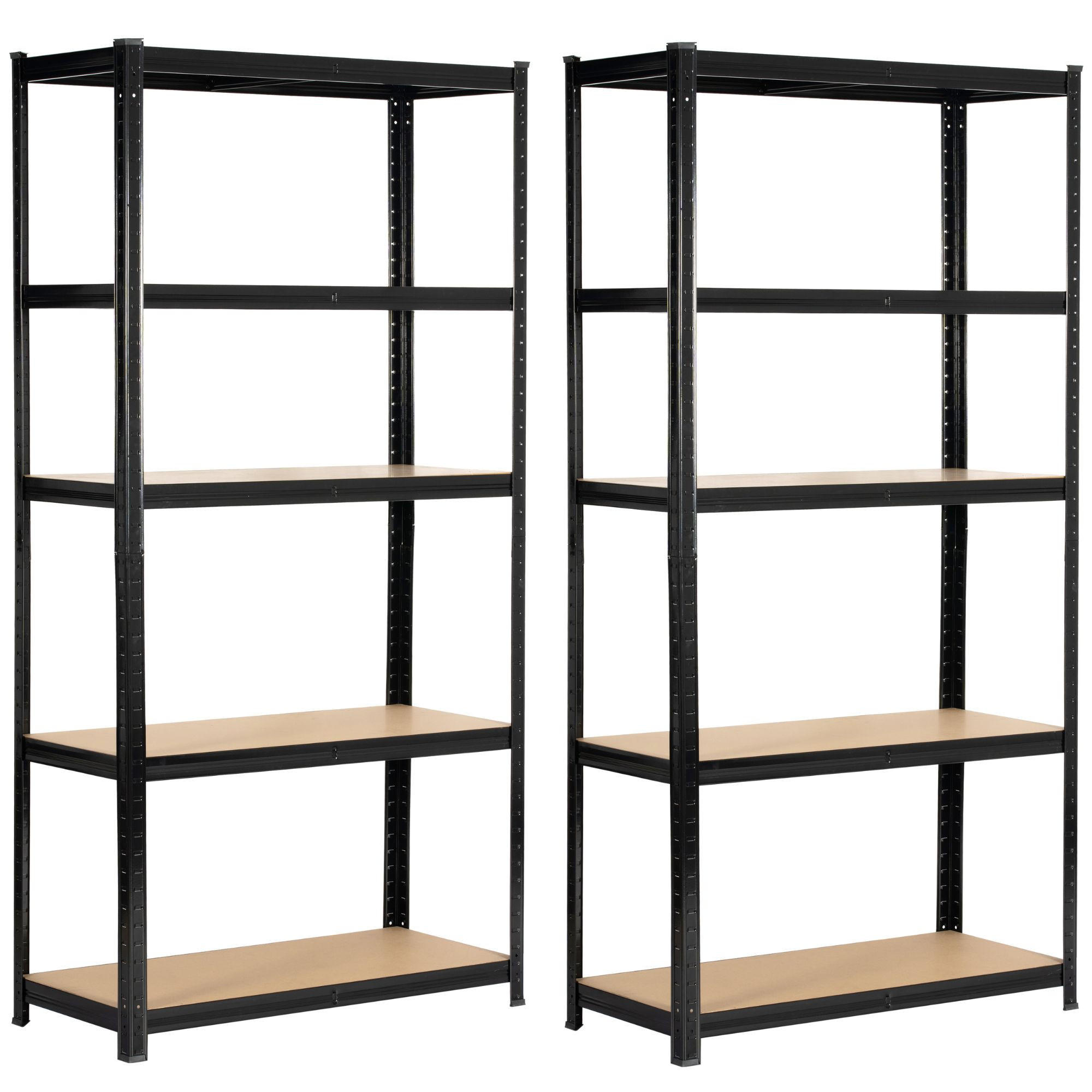 SCHWERLASTREGAL Schwarz 90x40x180 cm - Schwarz, Metall (90/180/40cm) - Akord