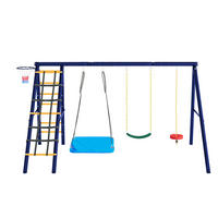 OUTDOOR-SCHAUKEL-SET mit 3 Schaukeln，Antikblau - Dunkelblau, Metall (174/310cm)