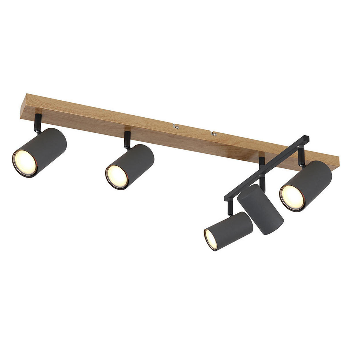 LED DECKENLEUCHTE Holzoptik Braun - Braun, Metall (17/35/70cm) - Globo Lighting