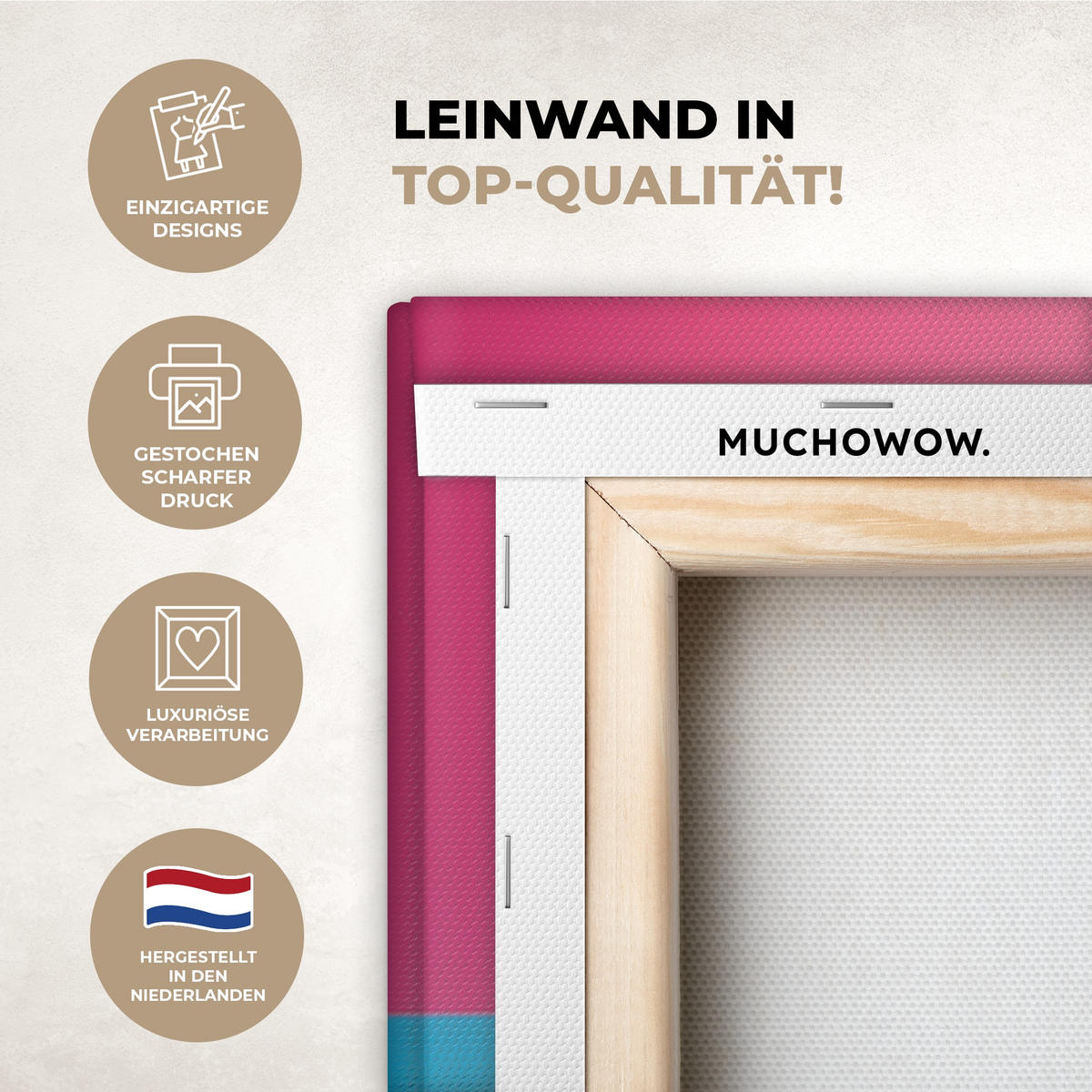 LEINWANDBILD Chick - Sonnenbrille - Blau Deko Schlafzimmer 30x20 cm - Pink/Gelb, Textil (30/20cm) - MuchoWow