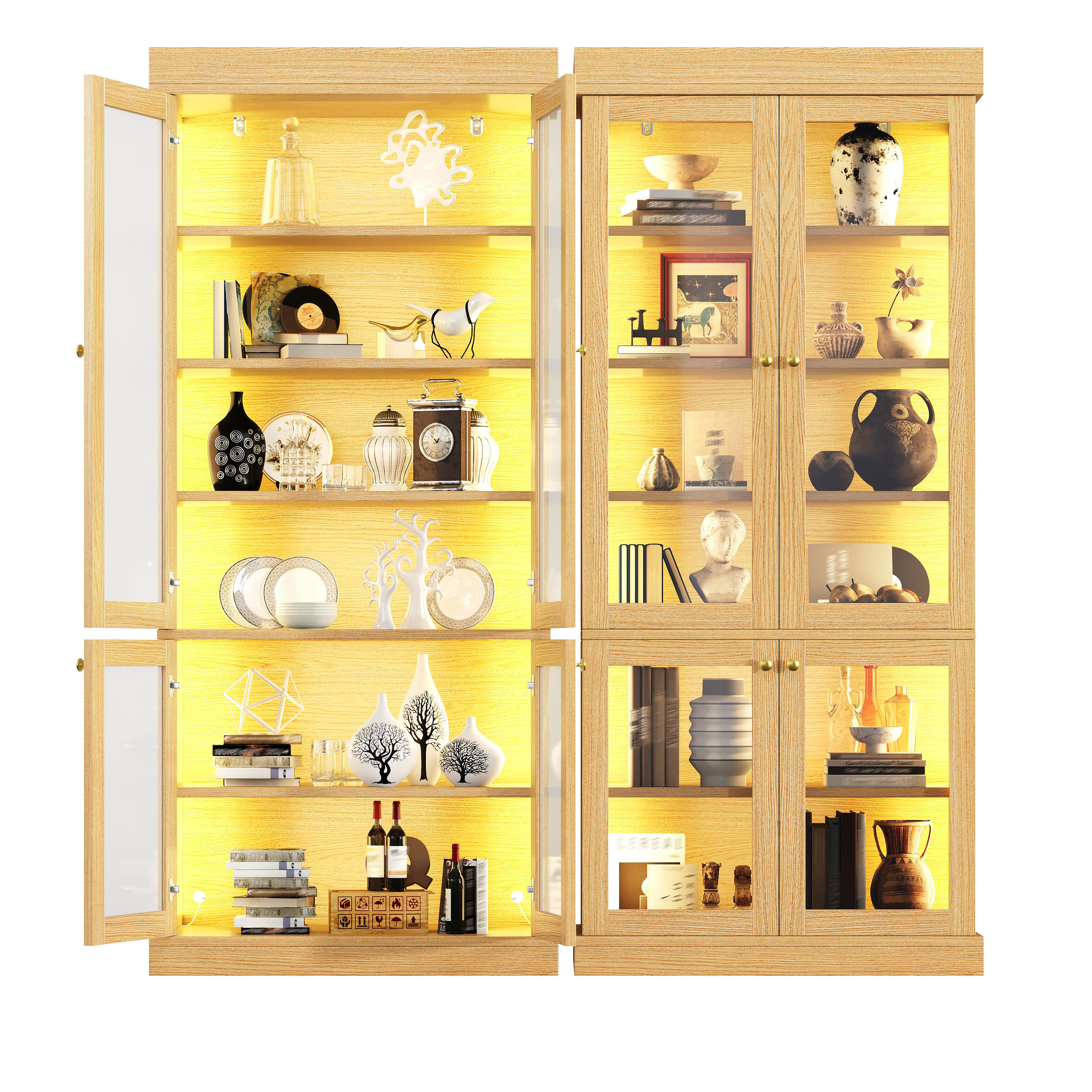 Luhomfu Vitrine Natur 160x180x40 cm