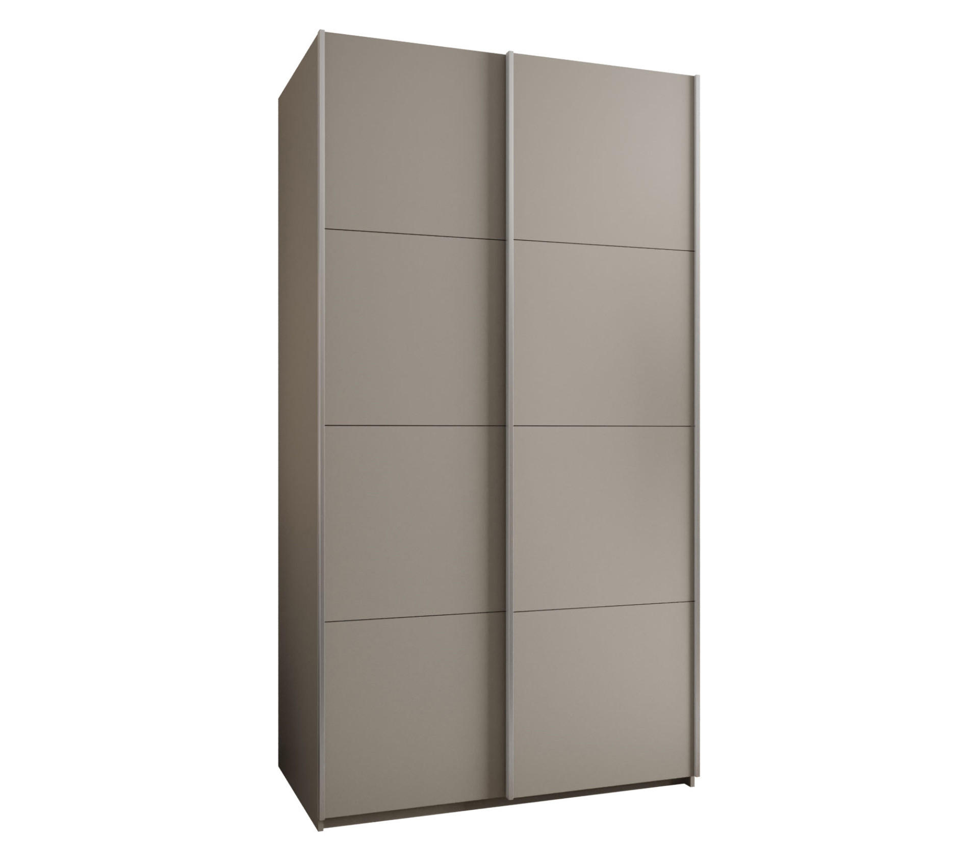 SCHWEBETÜRENSCHRANK 245,5/140/64 2-türig - Kaschmir/Silberfarben, Holz/Metall (140/245/64cm) - Abiks Möbel