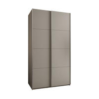 SCHWEBETÜRENSCHRANK 245,5/130/64 2-türig - Kaschmir/Silberfarben, Holz/Metall (130/245/64cm) - Abiks Möbel