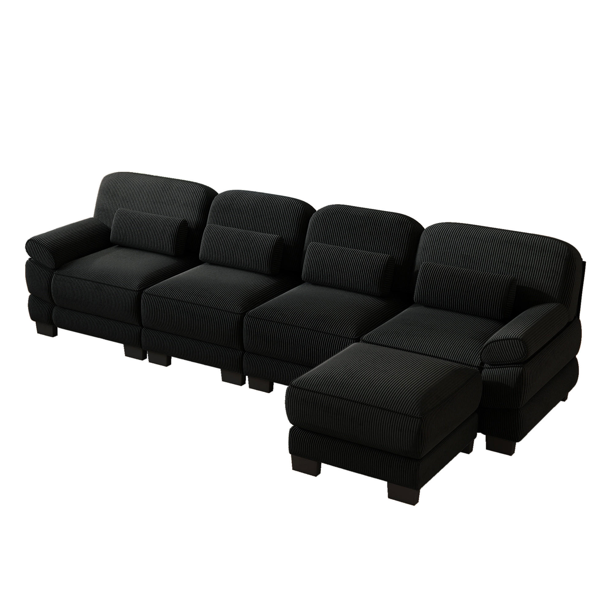 ComfortXL Ecksofa Schwarz 336x161 cm