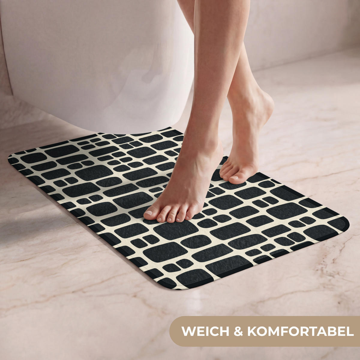 WC PŘEDLOŽKA Moderní - organické - černé 40x60 cm - antracitová, textil/plast (40/1cm) - OnlyWow