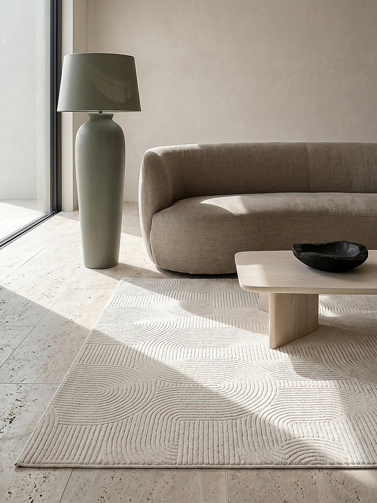 KURZFLORTEPPICH Antirutsch Geometrisch DALAR Polypropylen Creme 120 x 160 cm - Beige, Textil (120/160cm) - KADIMA DESIGN