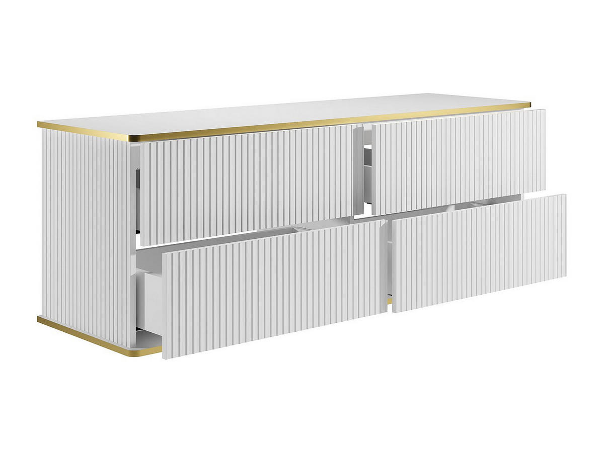 WASCHBECKENUNTERSCHRANK - 150cm x 47cm - MDF - weiß - KELIZA - Weiß, Holz (150/54/47cm) - Vente-Unique