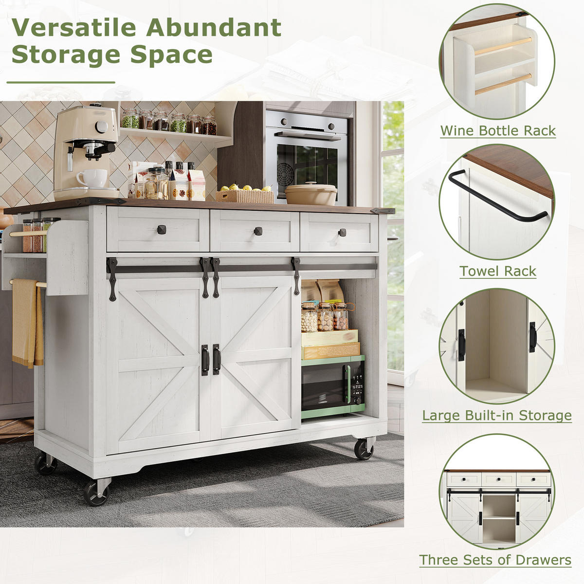 KÜCHENINSEL Beige 140/45-73/94 cm - Beige, Holzwerkstoff (140/94/45cm) - PANGIVO