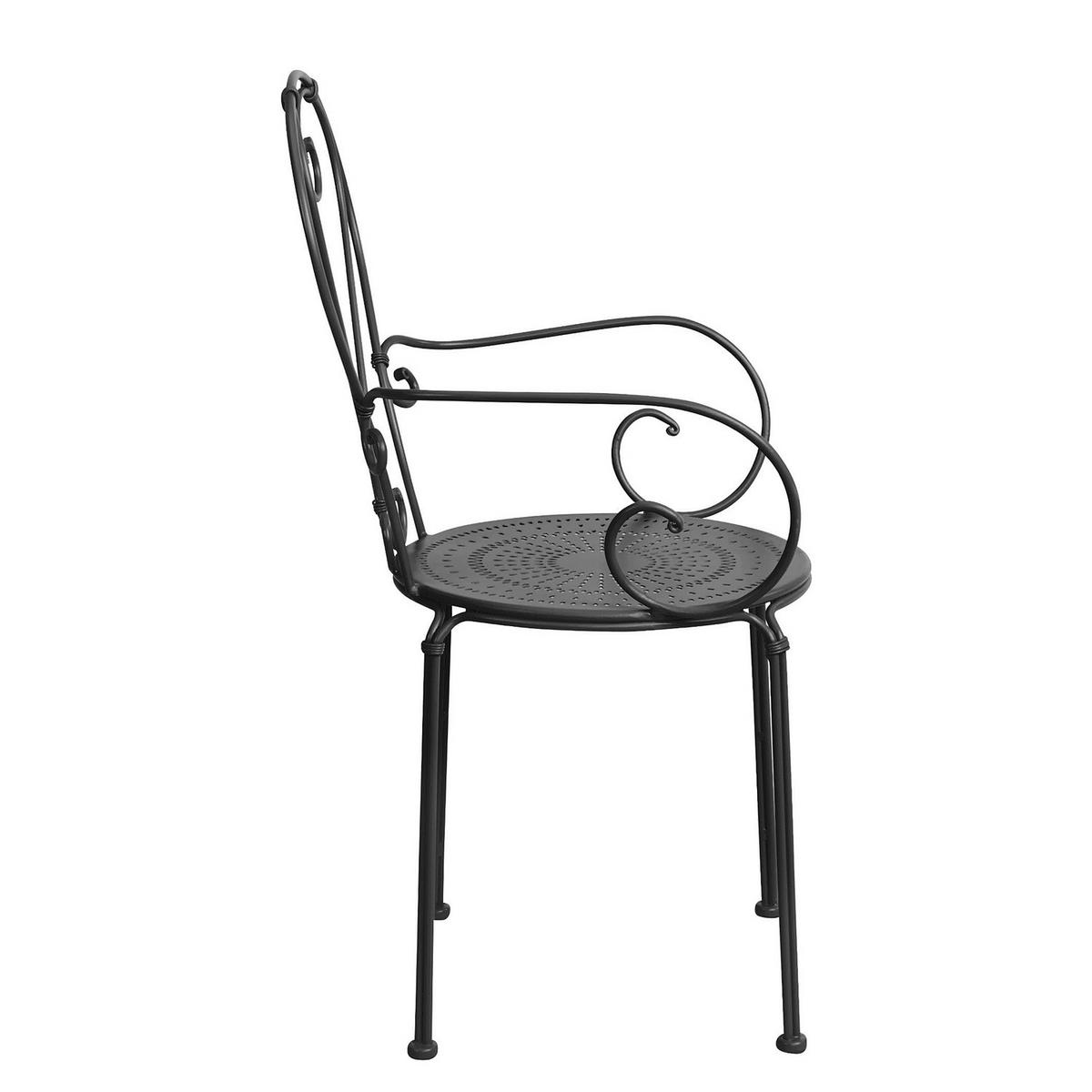 GARTENMÖBEL-SET (3-teilig) Century - Schwarz, Metall - BUTLERS