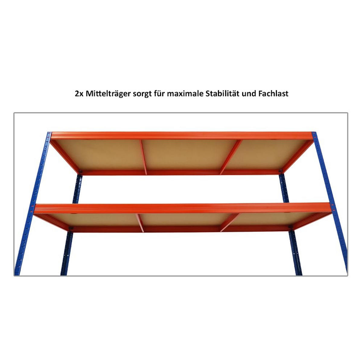 SCHWERLASTREGAL Giant Elephant 2er-Set mit 2x 180x150x60 cm Fachlast 200 kg Blau-Orange - Orange, Metall (300/180/60cm) - PROREGAL
