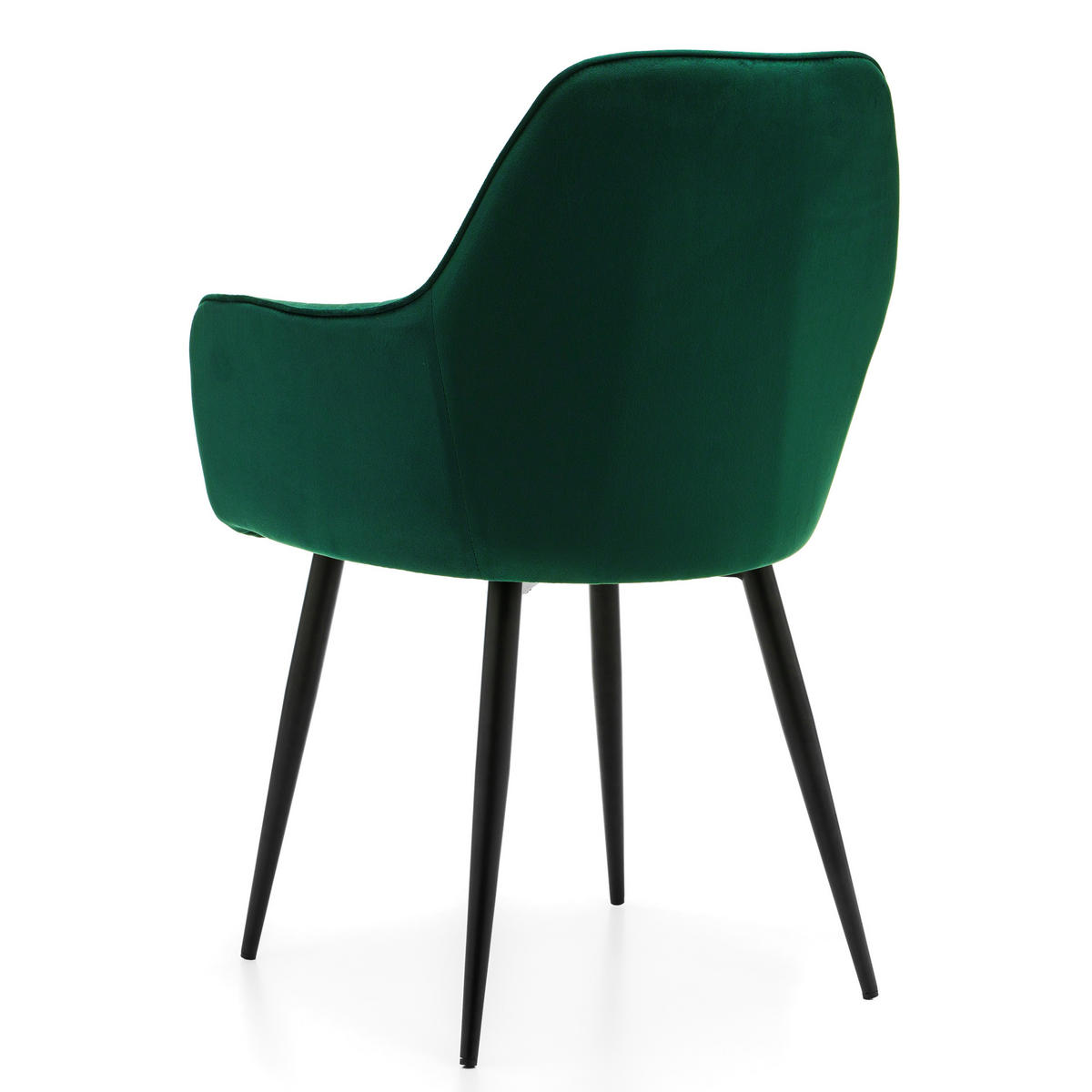 STUHL EMILIA gepolstert mit Steppung - grün - Samt Velours - Schwarz/Grün, Textil/Metall (58/90/58cm) - NEW HOME
