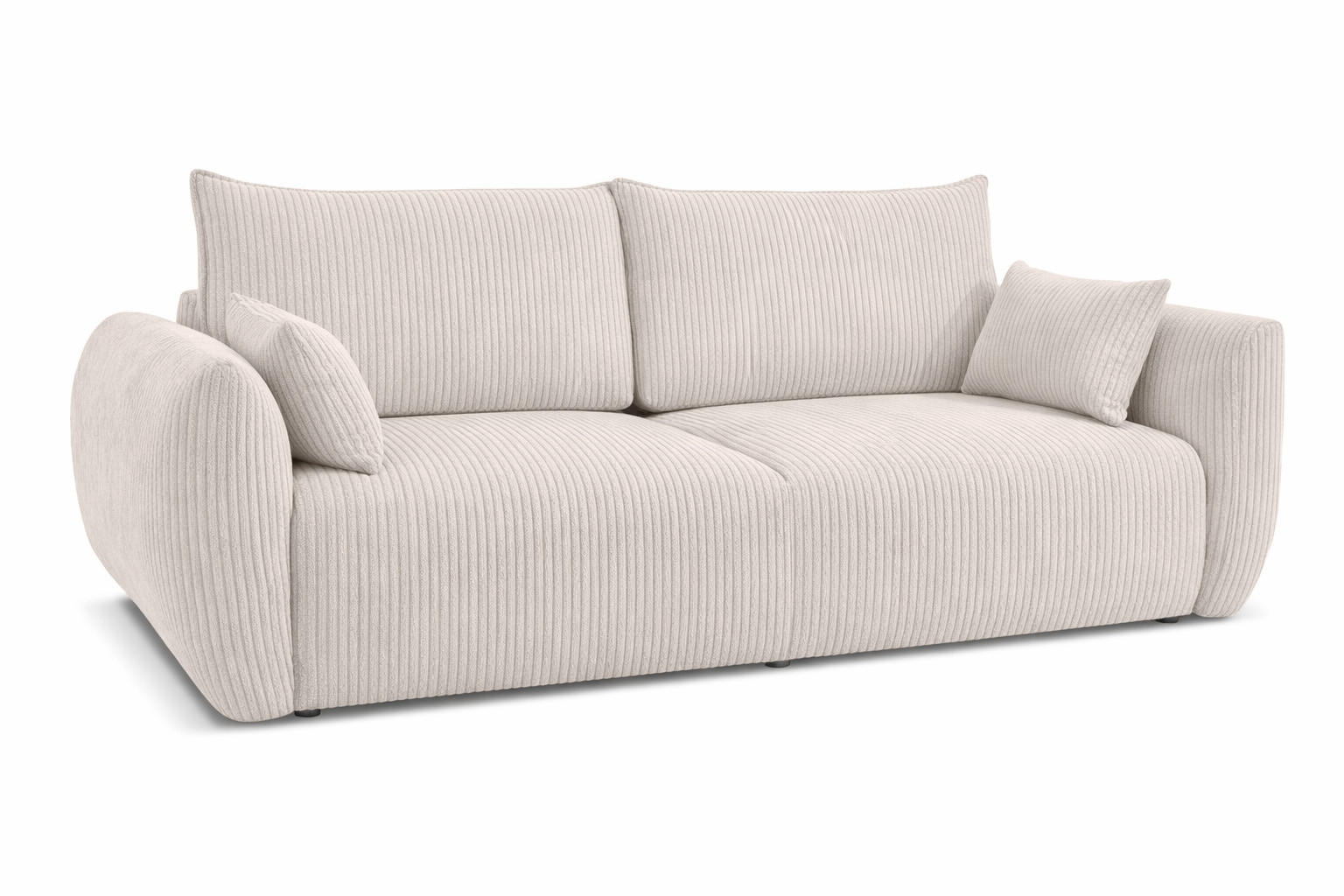 SOFA Mit Schlaffunktion Und Bettkasten, Cordstoff Poso, Beige, Zephira - Beige, Holz (238/87/102cm) - Kaiser Möbel