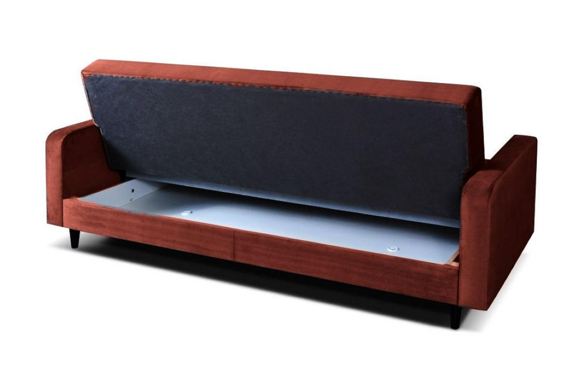 SOFA Luna 213cm im skandinavisches Stil, mit Schlaffunktion und Bettkasten, braun - Braun, Kunststoff (213/92/94cm) - Margaret Hadas24