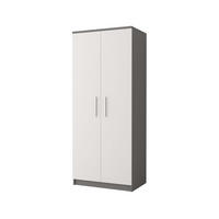 KINDERKLEIDERSCHRANK OLMO 06 80/50/192 Weiß/Grau - Weiß/Grau, Holzwerkstoff (80/192/50cm) - Deine Möbel 24