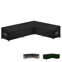 GARTENLOUNGE Abdeckplane L-Form 260x210x87x80/60cm Wasserdicht - Schwarz, Kunststoff (1/1/1cm)