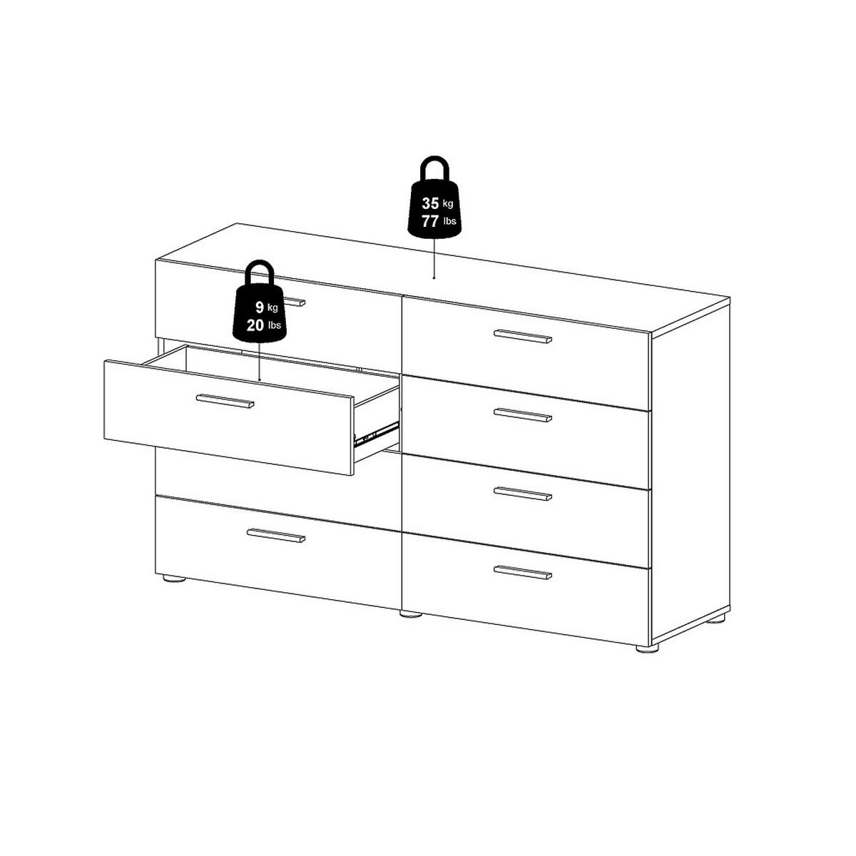 KOMMODE Schwarz - Schwarz, Holzwerkstoff (140/82/40cm) - ebuy24