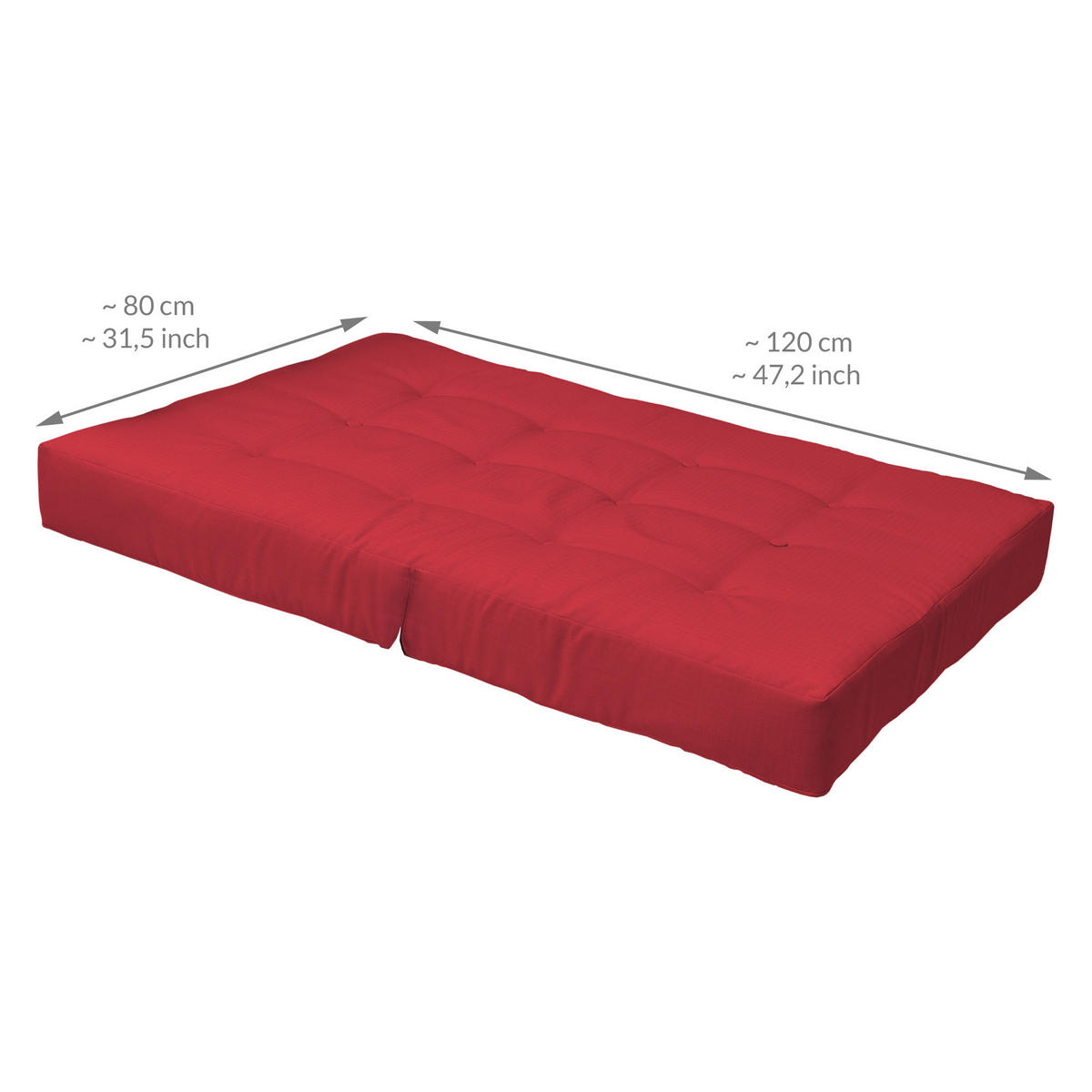 PALETTENKISSEN Eco Elements Sitz + Rücken Rot (1tlg) - Rot, Textil (80/15/120cm) - Beautissu 
