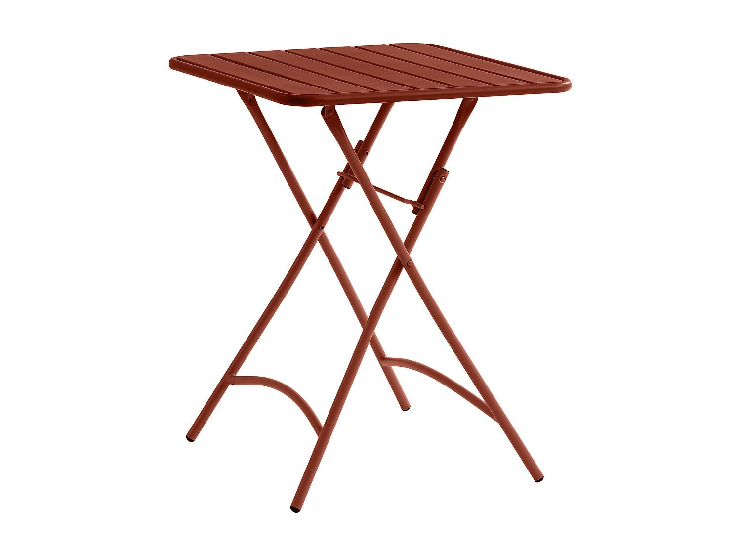 GARTENTISCH quadratisch, klappbar - L. 60 cm - Metall - Terracotta - MIRMANDE von MYLIA - Braun, Metall (60/60/73cm) - Vente-Unique