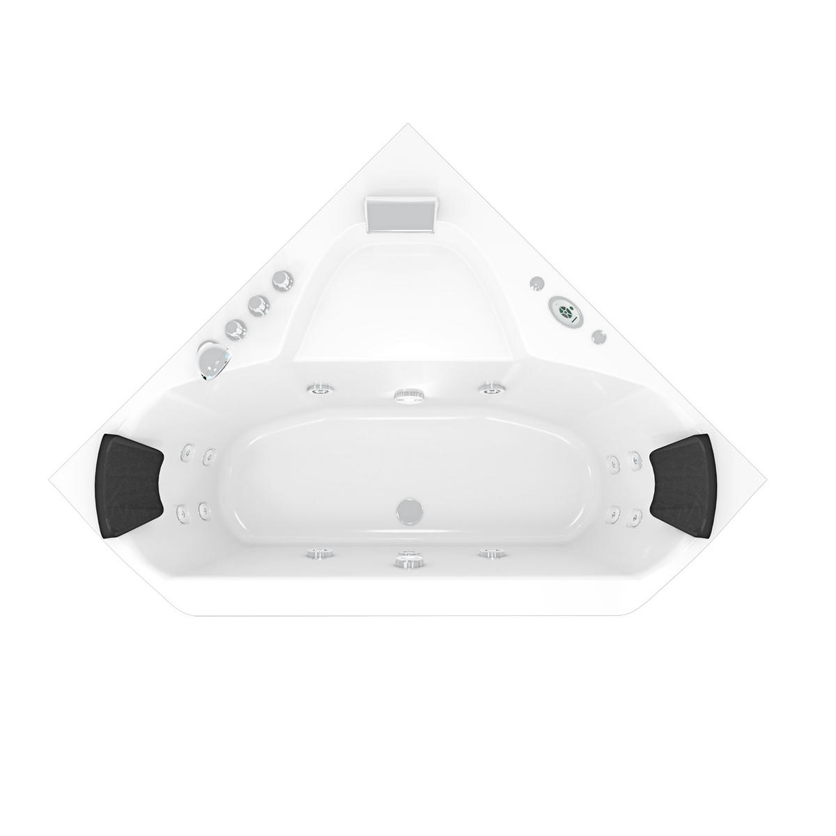 WHIRLPOOL Pool Badewanne Wanne W02R-SC 135x135cm - Weiß, Glas/Kunststoff (135/62/135cm) - AcquaVapore by Sandra Jentho