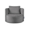 DREHSESSEL RAGGI 360° Drehfunktion mit inklusive dekorativem Kissen, Grau - Grau, Textil (92/75/94cm) - KONSIMO®