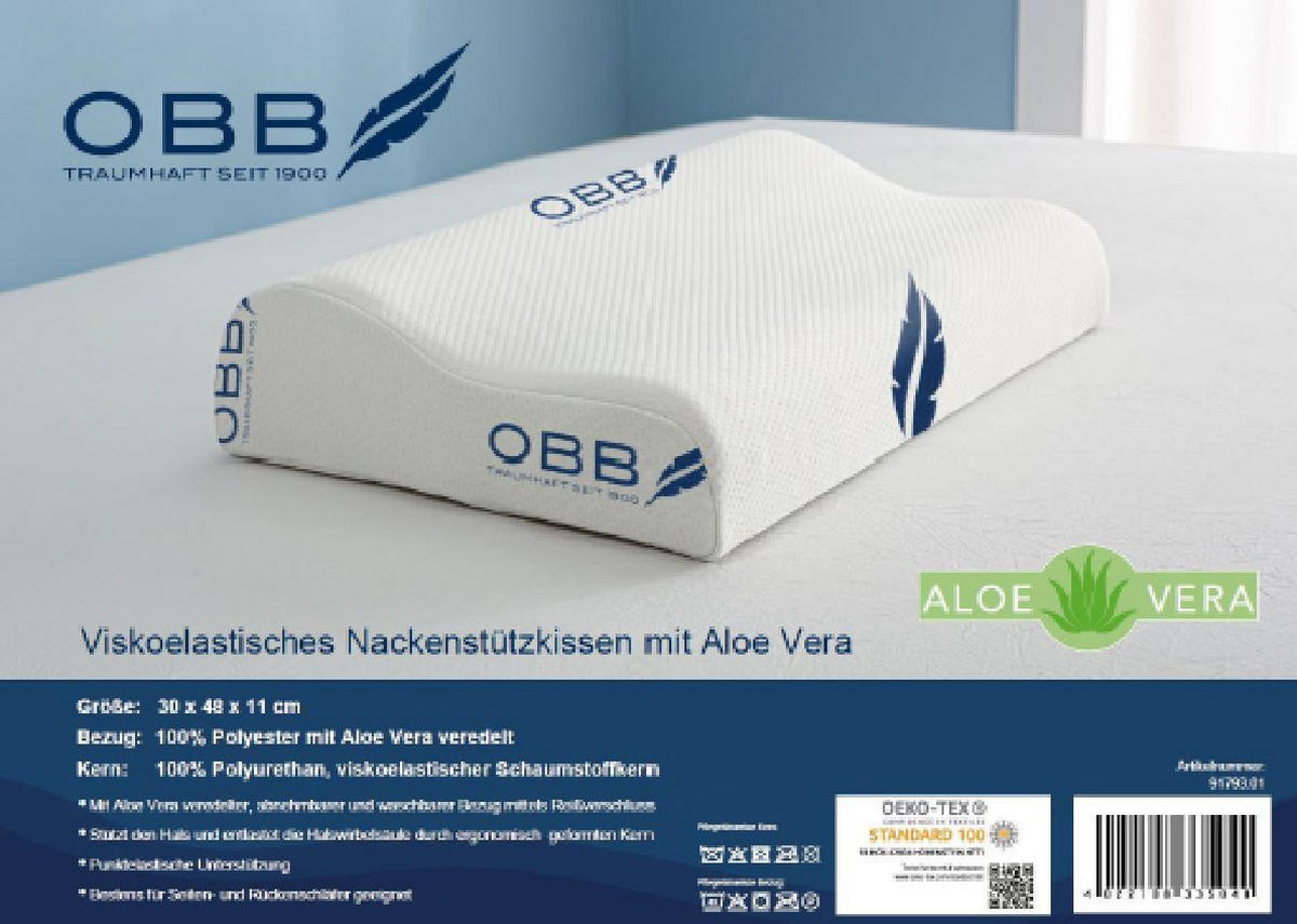 NACKENSTÜTZKISSEN 30x48x11 - Weiß, Textil (48/30cm) - OBB