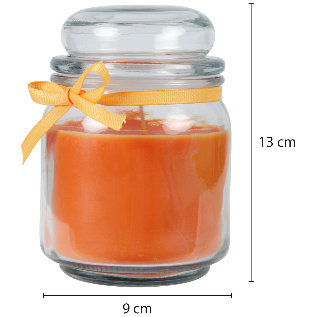 DUFTKERZE im Bonbonglas mit Deckel Honigmelone 70h - Orange, Glas (9/13cm)