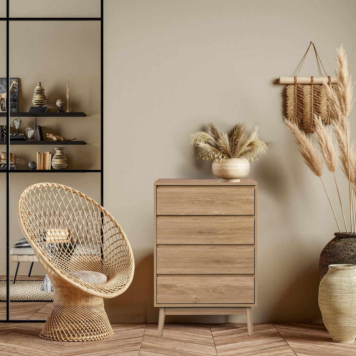 KOMMODE Braun 40/60/91 cm - Braun, Holzwerkstoff (40/91/60cm) - Mobili Rebecca