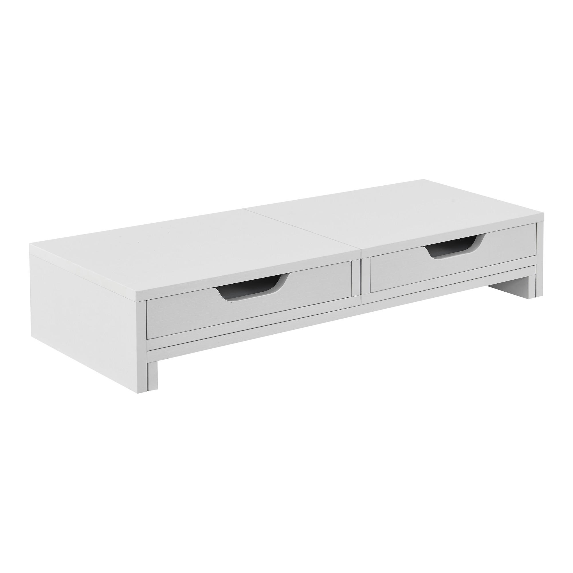 MONITORSTÄNDER Marttila - Weiß, Holzwerkstoff (22/60/11cm) - [en.casa]
