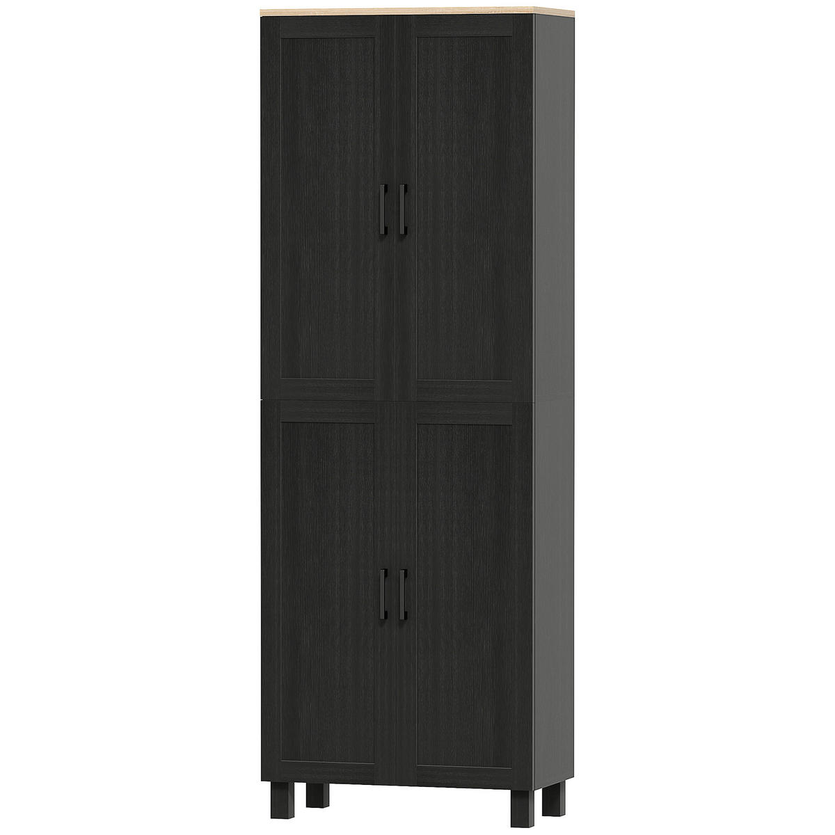 HIGHBOARD DE-11291 4 Türen & verstellbare Böden Schwarz - Schwarz, Holzwerkstoff (30/170.5/60cm) - ComfortXL