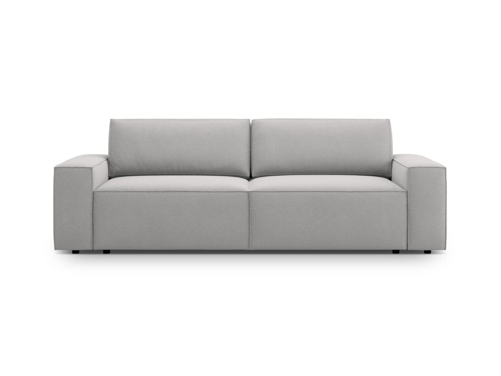 SOFA ausklappbar mit Bettkasten Jodie aus strukturiertem Stoff hellgrau 3 Sitzplätze - Hellgrau, Textil (107/86/247cm) - Micadoni