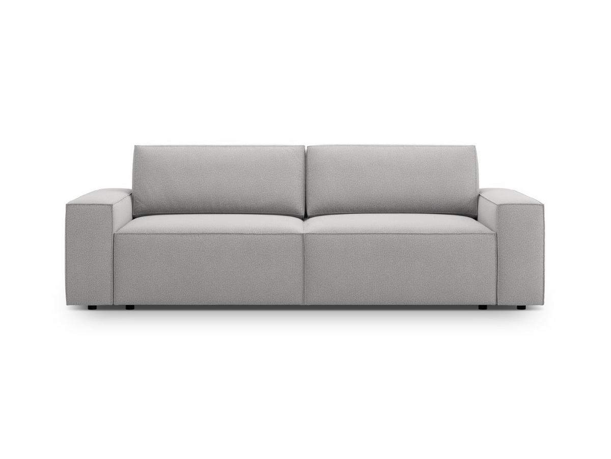 SOFA ausklappbar mit Bettkasten Jodie aus strukturiertem Stoff hellgrau 3 Sitzplätze - Hellgrau, Textil (107/86/247cm) - Micadoni