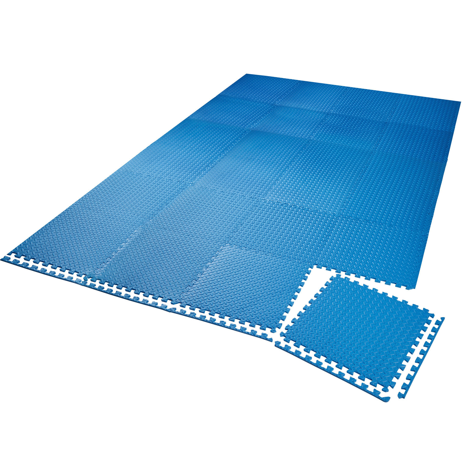 SCHUTZMATTENSET ,leichte Reinigung und flexibel erweiterbar,blau - Blau, Kunststoff (246/362cm) - tectake