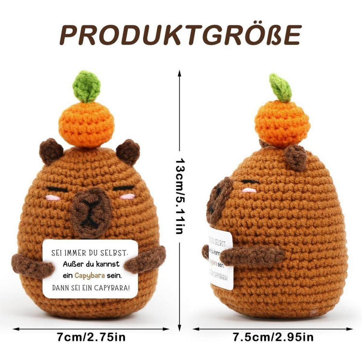 KUSCHELTIER Capybara gehäkelt braun - Braun, Textil (1/1cm)
