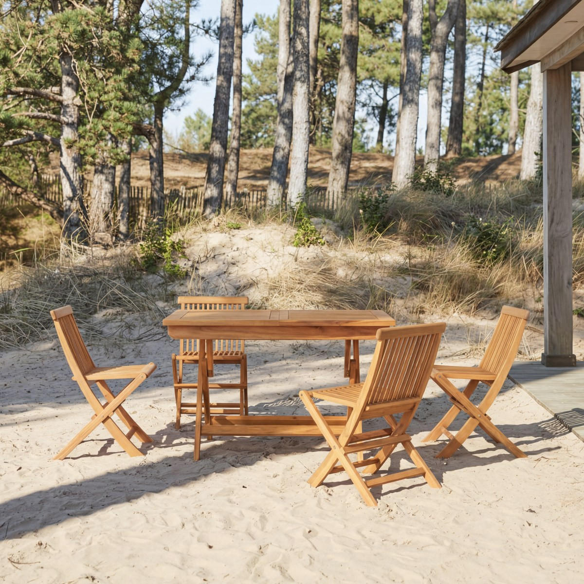 GARTENMÖBEL-SET 3-tlg Capri Braun aus Akazie - Braun, Holz - Tikamoon