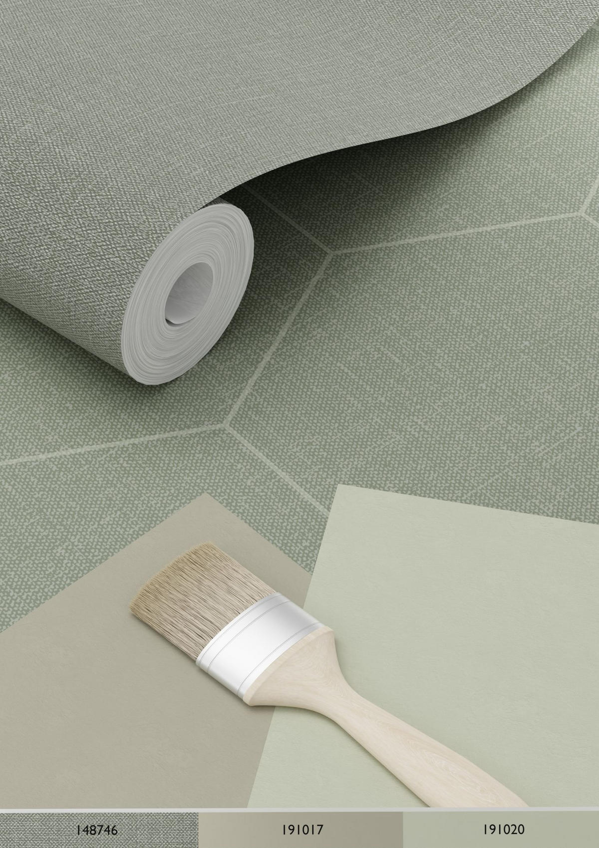 TAPETE Wabenmuster 53 cm x 10.05 m - Grün, Papier (53/1000cm) - ESTAhome