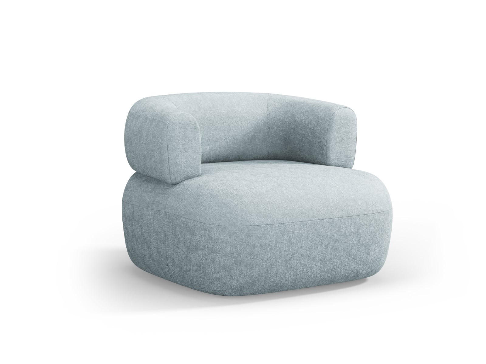 SESSEL Jenny aus Chenille-Stoff hellblau - Hellblau, Textil (88/73/90cm) - Micadoni