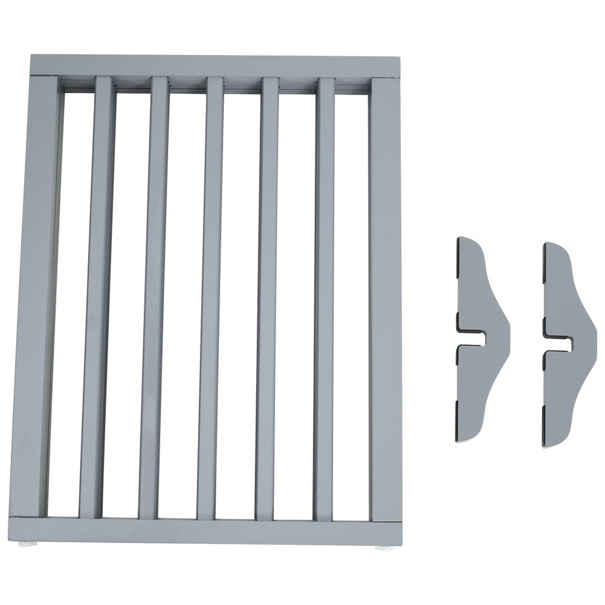 HAUSTIERGITTER aus MDF in Grau faltbar Z-förmig freistehend für Türdurchgang & Treppenschutz 139x60,5 cm - Grau, Holzwerkstoff (60.5/60.5/139cm) - Livingandhome