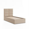 POLSTERBETT MIT KOPFTEIL 90x200 mit Bettkasten YORK, Beige - Beige, Textil (90/200cm) - Mebligo