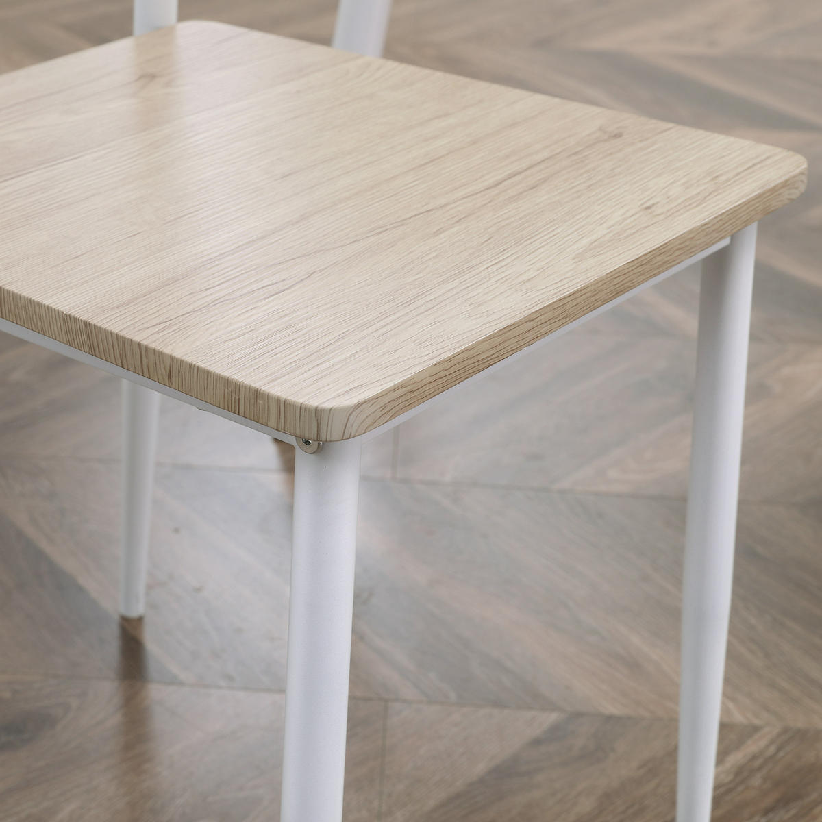 ESSTISCH-SET DE-18579 quadratisch mit 2 Stühlen Weiß - Naturfarben, Holzwerkstoff (70/76/70cm) - ComfortXL