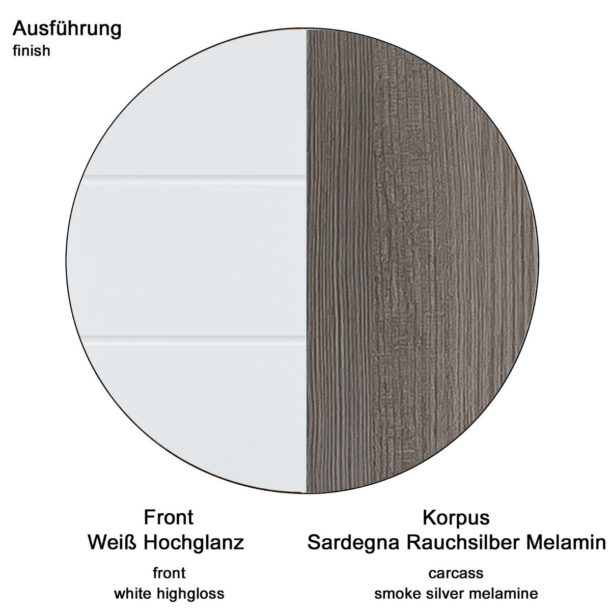 GARDEROBENBANK Hochglanz weiß, Sardegna grau 80 x 41 cm, Schuhbank mit Türen - Weiß Hochglanz/Silberfarben, Holzwerkstoff/Kunststoff (80/35/41cm) - Top.Furn