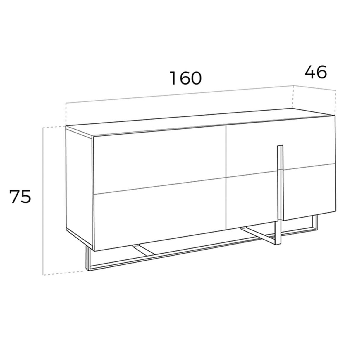 SIDEBOARD Sideboard aus weißem Holz und verchromtem Stahl 160/46/75 cm - Edelstahlfarben/Weiß, Holz/Metall (160/75/46cm) - ANGEL CERDA