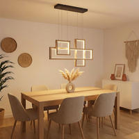 HÄNGELEUCHTE LED Metall, Braun Holzoptik, 80 cm - Braun, Metall (80/15/120cm) - Globo Lighting