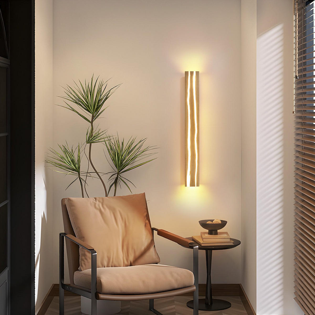LED WANDLEUCHTE BURGESS Ⅲ 80/10/7 cm - Braun, Holz (10/7/80cm) - Nettlife