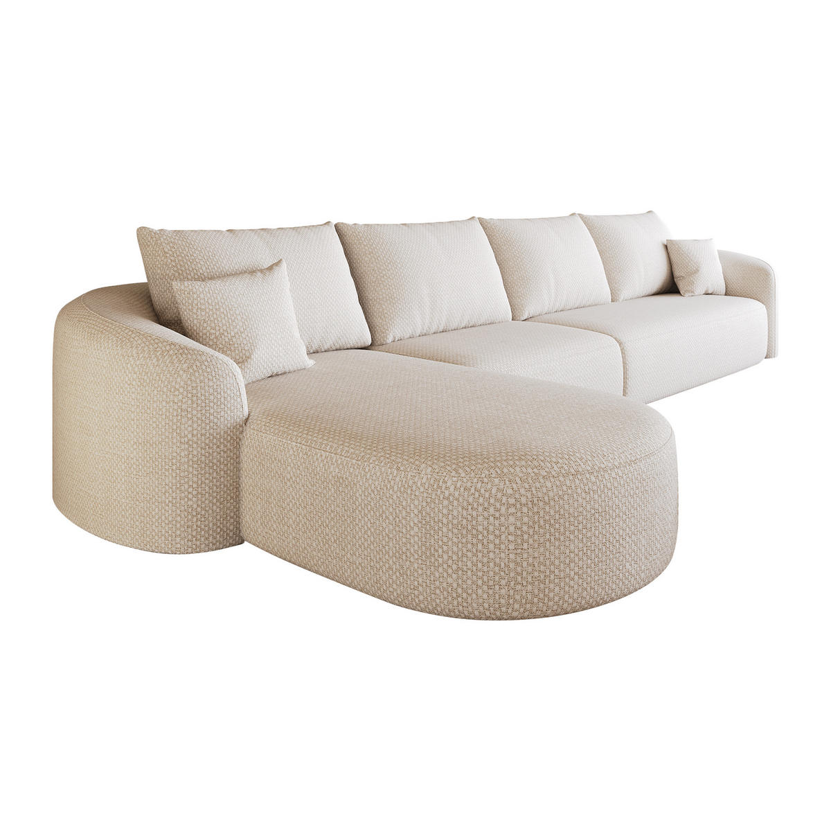 L-FÖRMIGES ECKSOFA Weiß 336/168/85 cm 5-Sitzer Modular Ohne Montage - Weiß, Textil (336/168cm) - PANGIVO